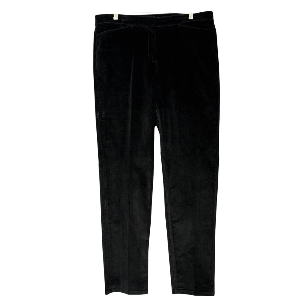 J Jill Corduroy Pants Womens 12 Tall Black Straight Leg Cotton Blend Stretch